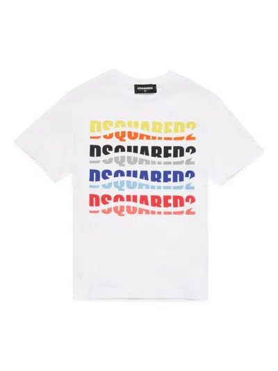 Dsquared2 Kids' Logo-print Cotton T-shirt In White