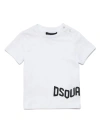 DSQUARED2 WHITE T-SHIRT WITH WAVE LOGO