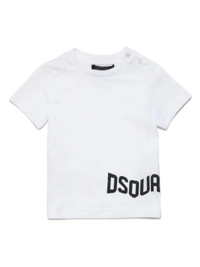 Dsquared2 Babies' White T-shirt With Wave Logo