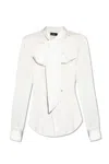 Dsquared2 White Tailored Shirt With Bow Tie Detail In White