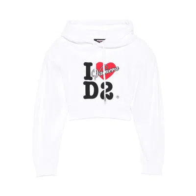 DSQUARED2 DSQUARED2 WHITE TOPS - HOODIES WOMEN