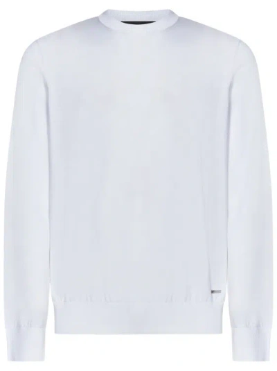 Dsquared2 White Tricot Cotton Crewneck Sweater
