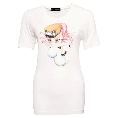 Pre-owned Dsquared2 , White T-shirt With Embroidered Mermaid