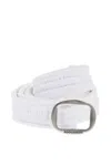 Dsquared2 White Twin Beach Solid Adjustable Belt In White