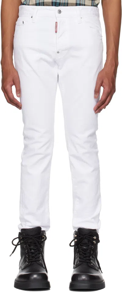 Dsquared2 Skinny Jeans Man Jeans White Size 34 Cotton
