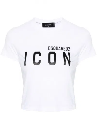 Dsquared2 White White Logo Print T-shirt