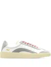 Dsquared2 White/grey Low-top Suede Texture Sneakers In Multi
