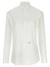 Dsquared2 Wide Back Cut-out Cotton Shirt With Drawstring Detail In White