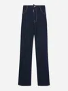Dsquared2 Wide Cotton Jeans In Blue