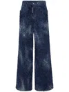 Dsquared2 Wide-leg Bouclé Trousers In Blue
