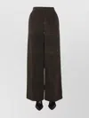 Dsquared2 Wide Leg Corduroy High Waist Trousers In Black