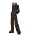 Dsquared2 Wide Leg Corduroy High Waist Trousers In Black