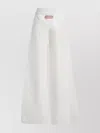 Dsquared2 Wide Leg Cotton Trousers With Elastic Waistband In White