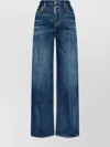 Dsquared2 Wide Leg High Waist Jeans In Blue