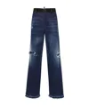 Dsquared2 Tuxedo Wide-leg Denim Trousers Silhouette In Blue