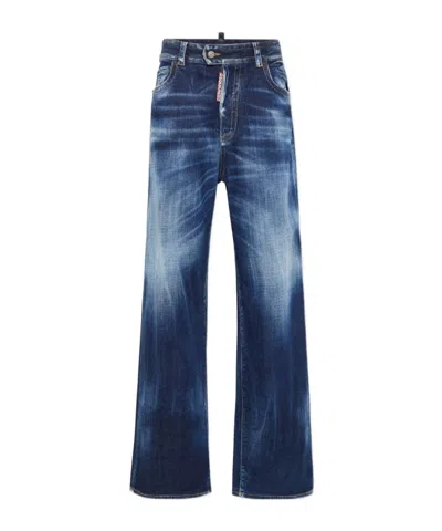 DSQUARED2 DSQUARED2 LOGO-PATCH WIDE-LEG JEANS