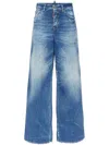 Dsquared2 Low Rise Wide Denim Jeans For Travelers In Blue