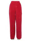 Dsquared2 Wide Leg Corduroy Trousers With High Waist In Red