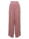 Dsquared2 High Waist Velvet Wide Leg Trousers In Pink