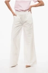 Dsquared2 Wide Leg Pants With Logo Patch In Neutral