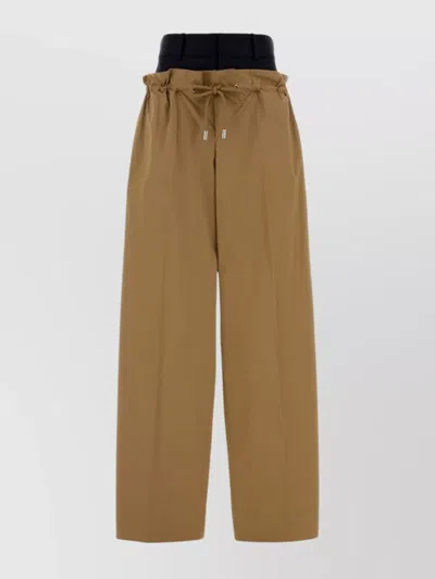 DSQUARED2 WIDE LEG POPLIN TROUSERS DRAWSTRING WAIST