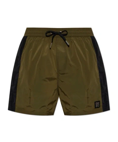 Dsquared2 Wide-leg Swim Shorts In Green