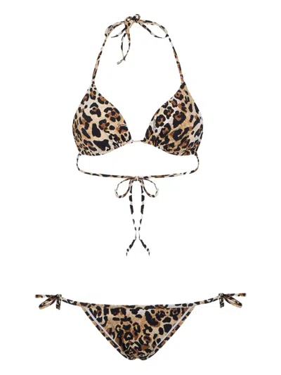 Dsquared2 Wild2 Tie Brief Bikini Set Of Two In Animal Print