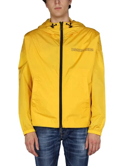 Dsquared2 Windbreaker With Logo In Yellow