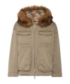 Dsquared2 Relaxed Jacket With Faux Fur Trim In Multi