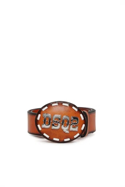 Dsquared2 With Logo Belt In Yellow