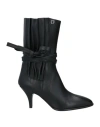 Dsquared2 Woman Ankle Boots Black Size 9 Leather In Black