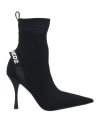 Dsquared2 Woman Ankle Boots Black Size 6 Textile Fibers In Black