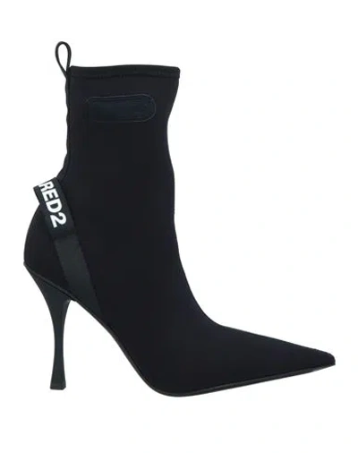 Dsquared2 Woman Ankle Boots Black Size 6 Textile Fibers