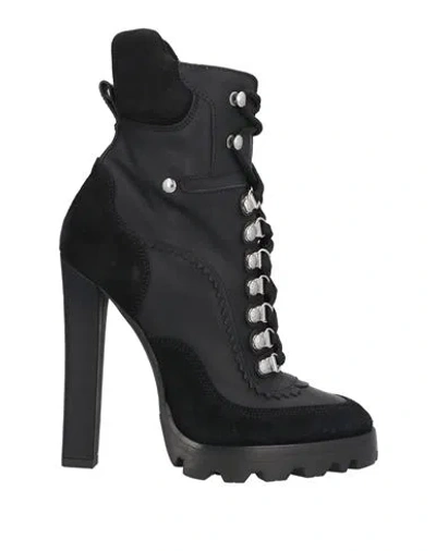 Dsquared2 Woman Ankle Boots Black Size 6.75 Cow Leather