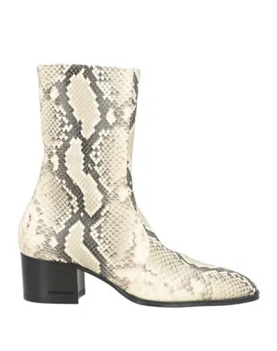 Dsquared2 Woman Ankle Boots Cream Size 6.75 Calfskin In Yellow