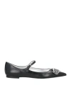 Dsquared2 Woman Ballet Flats Black Size 6 Leather In Black