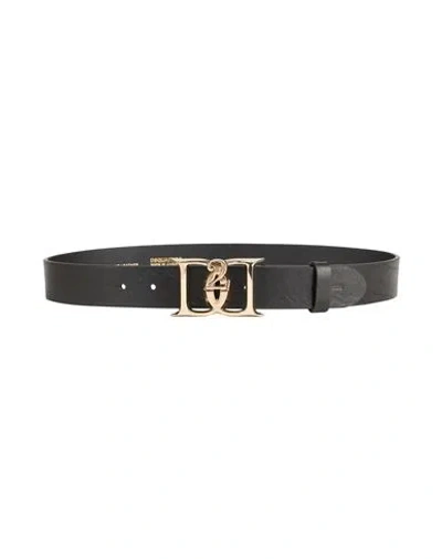 Dsquared2 Woman Belt Black Size 32 Leather