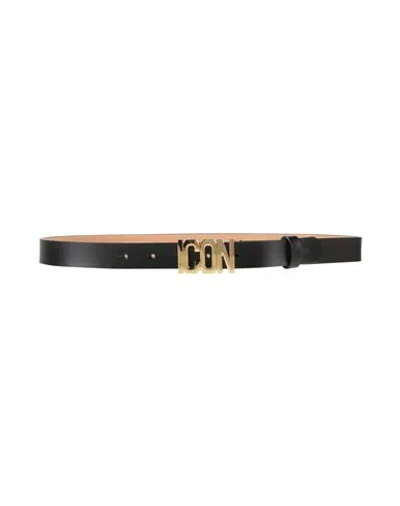 Dsquared2 Woman Belt Black Size 38 Leather