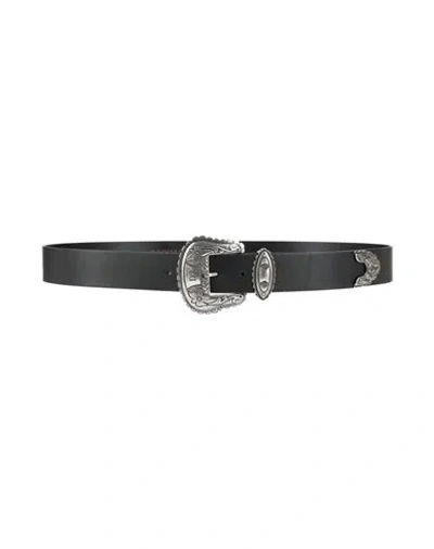 Dsquared2 Woman Belt Black Size 39.5 Leather