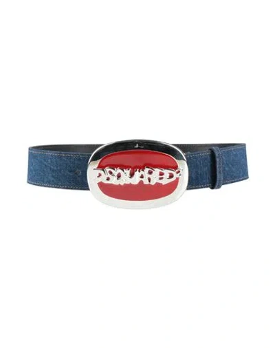 Dsquared2 Woman Belt Blue Size 36 Textile Fibers