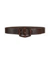 Dsquared2 Woman Belt Brown Size 32 Leather In Black
