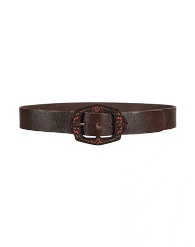 Dsquared2 Woman Belt Brown Size 32 Leather In Black
