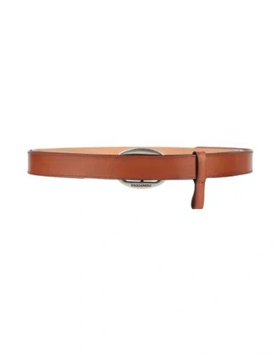 Dsquared2 Woman Belt Brown Size 34 Leather