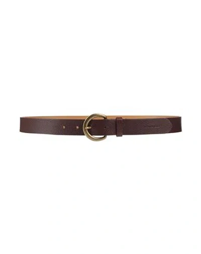 Dsquared2 Woman Belt Chocolate Brown Size 30 Leather