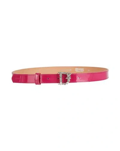 Dsquared2 Woman Belt Fuchsia Size 34 Leather In Pink