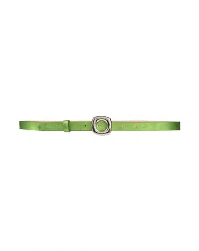 Dsquared2 Woman Belt Green Size 34 Leather