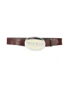 Dsquared2 Woman Belt Ivory Size 36 Leather In White