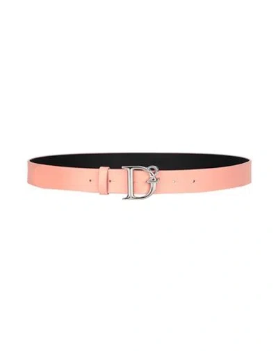 Dsquared2 Woman Belt Light Pink Size 36 Leather