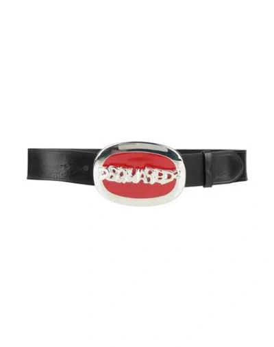 Dsquared2 Woman Belt Red Size 30 Leather