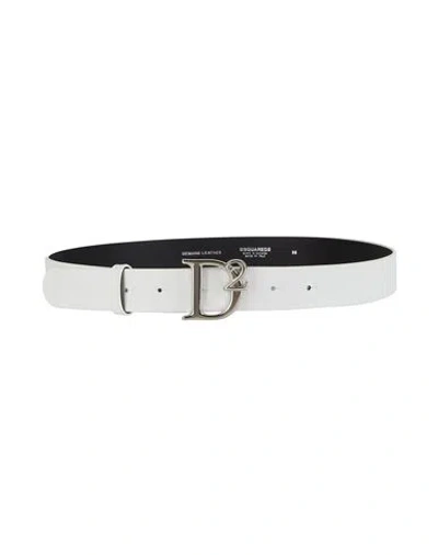 Dsquared2 White Leather Belt